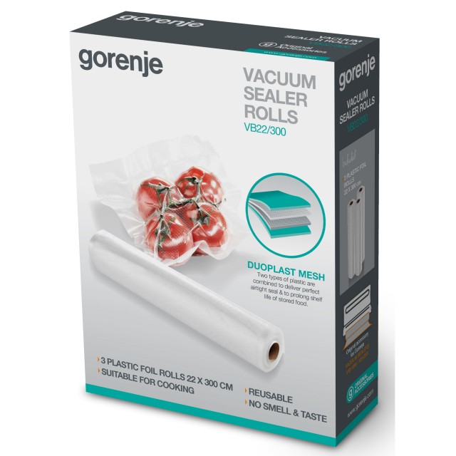 Folie pentru aparat de vidat gorenje vb22/300, 22 x 300 cm, 3 role