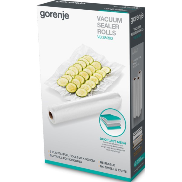 Folie pentru aparat de vidat gorenje vb28/300, 28 x 300 cm, 3 role