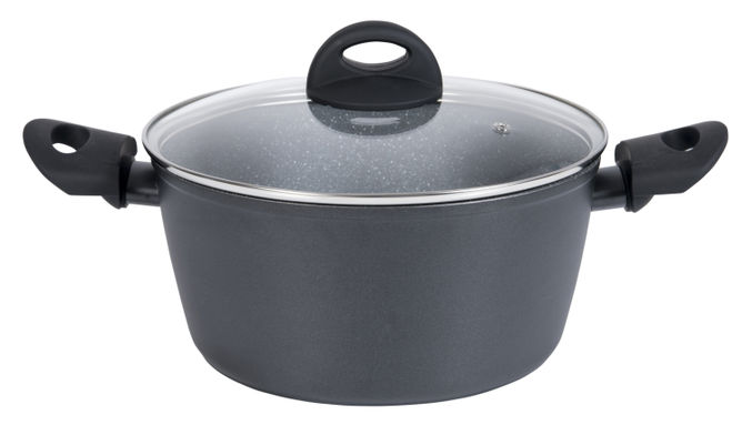 Oala cu capac 20cm granite