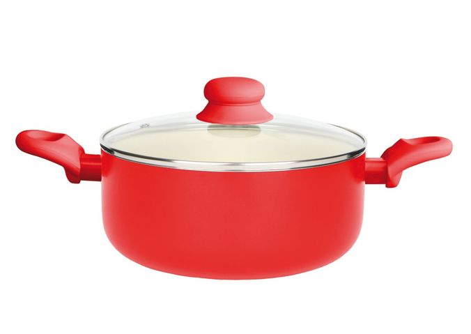Oala cu invelis ceramic 28cm rosu fusion fresh