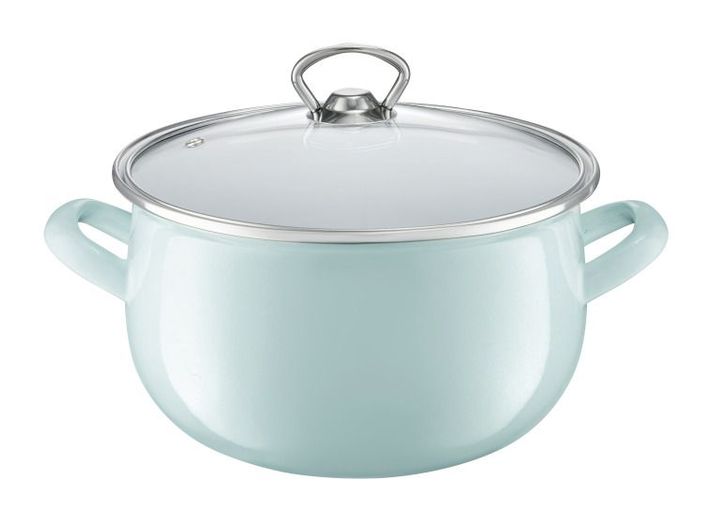 Oala email cu capac 16 cm, 2.2l menta garden