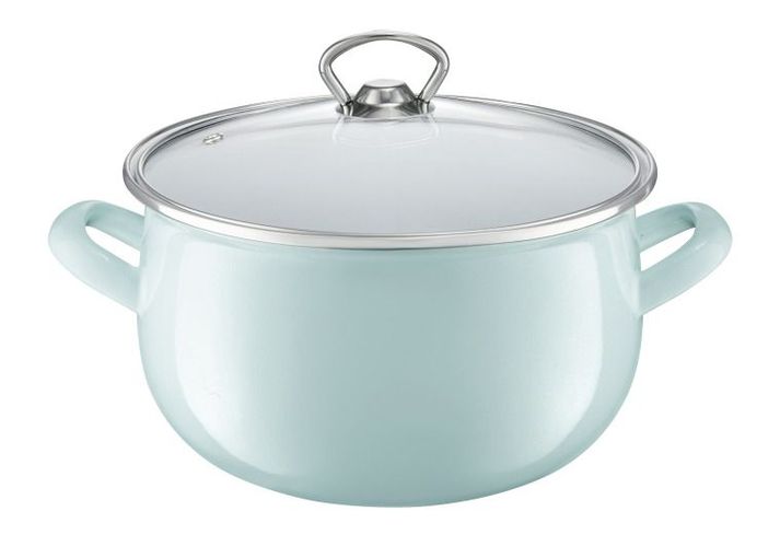 Oala email cu capac 18 cm, 3.1l menta garden