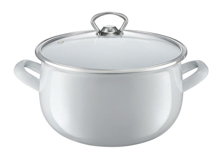 Oala email cu capac 20 cm, 4.2l gri garden