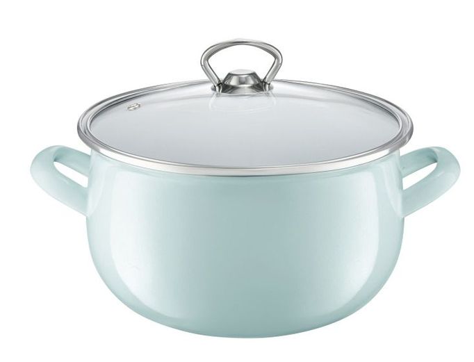 Oala email cu capac 20 cm, 4.2l menta garden