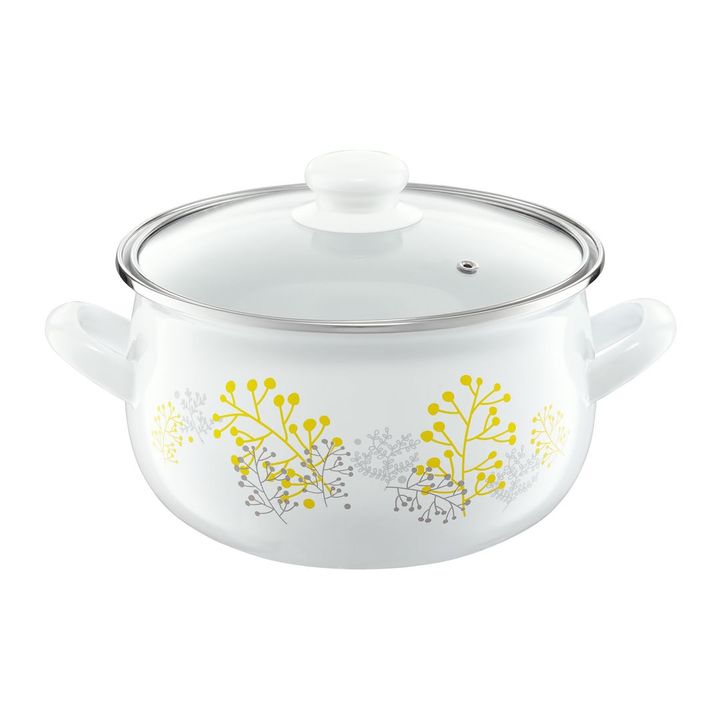 Oala email cu capac 20cm, 3,6l nordic