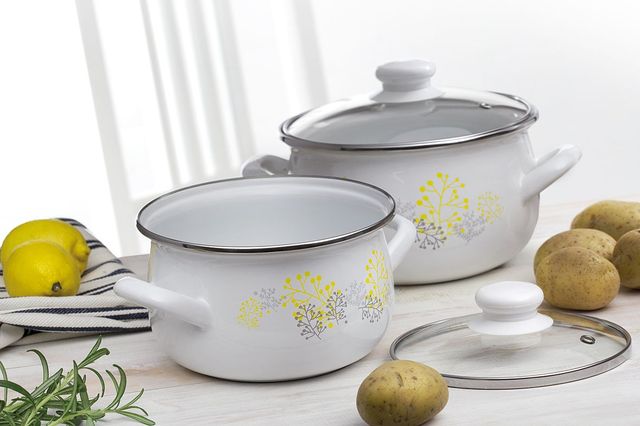 Oala email cu capac 22cm, 5,4l nordic