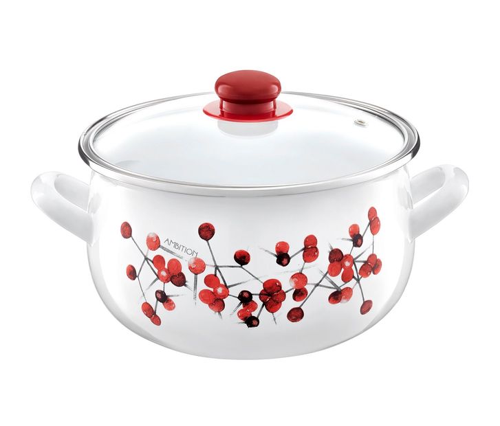 Oala email cu capac 22cm/5.7l holly