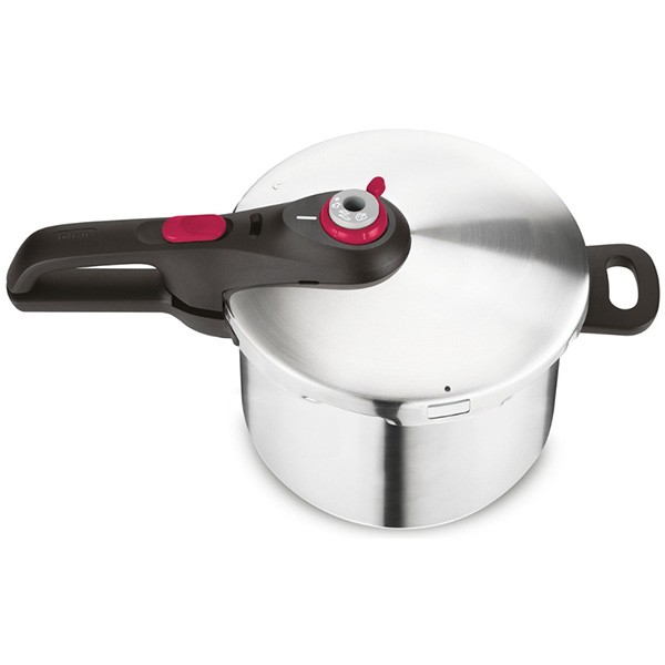 Oala sub presiune tefal secure 5 neo color, capacitate 6 litri, inox, argintiu, inductie