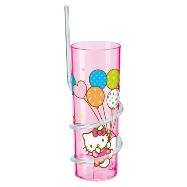 Pahar cu pai 325ml hello kitty