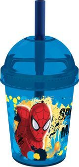 Pahar cu pai albastru spiderman
