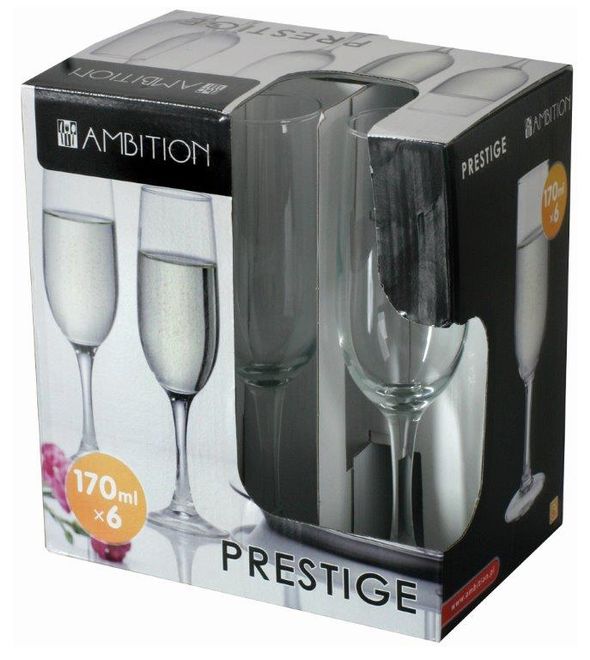 Set 6 pahare sampanie 170ml prestige
