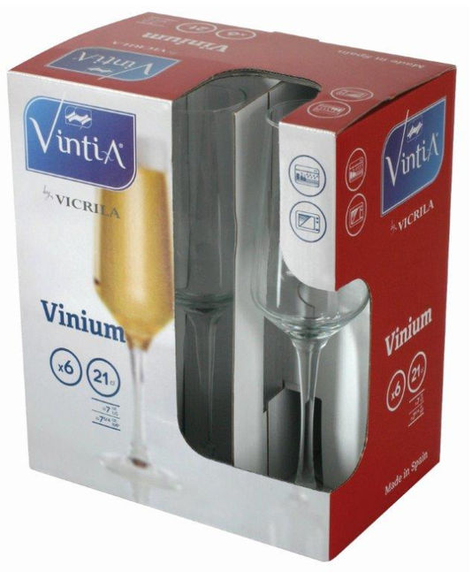 Set 6 pahare sampanie 210ml vinium