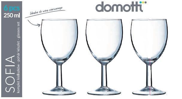 Set 6 pahare vin 250ml sofia