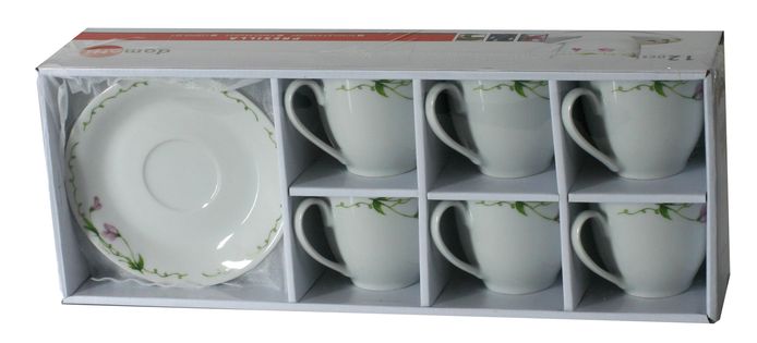 Set cafea 12 piese ceasca 200ml cu farfurioara presilla
