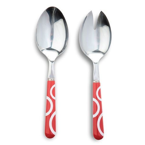 Set de tacamuri pentru salata nava, 2 piese, rosu