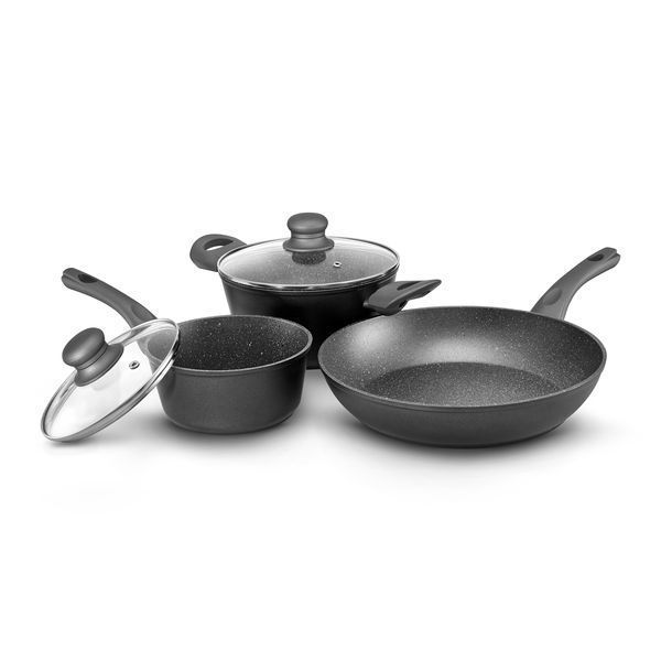 Set oale cu capac 16 cm, 20 cm + tigaie 28 cm (5 piese) mistral