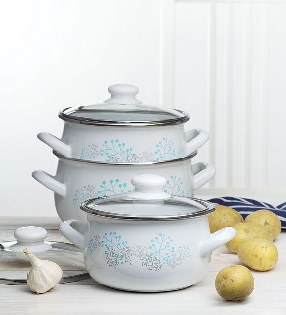 Set oale email 6 piese alb nordic
