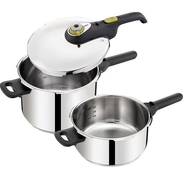 Set oale sub presiune Tefal Secure 5 Neo, capacitate 6 + 4 litri, inox, argintiu, inductie