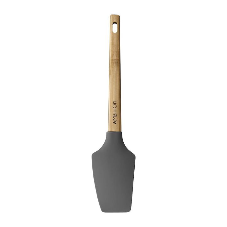 Spatula forma dreptunghiulara, material silicon, maner din bambus, design minimalist, colectia nordic