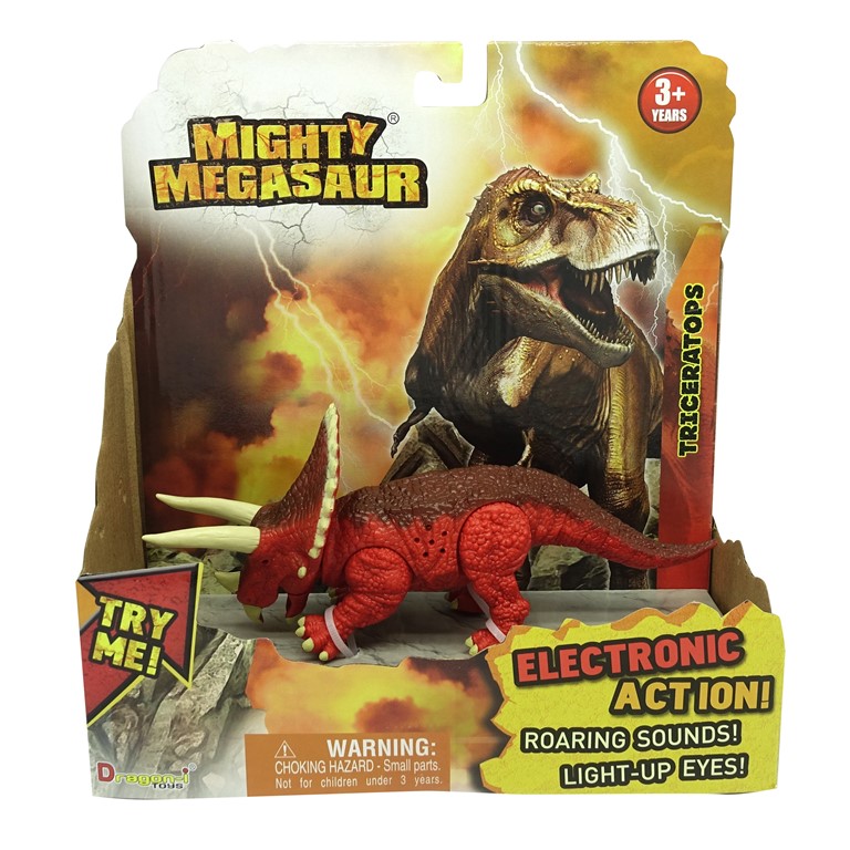 MIGHTY MEGASAUR DINOZAUR CU LUMINI sI SUNETE - Triceraptos