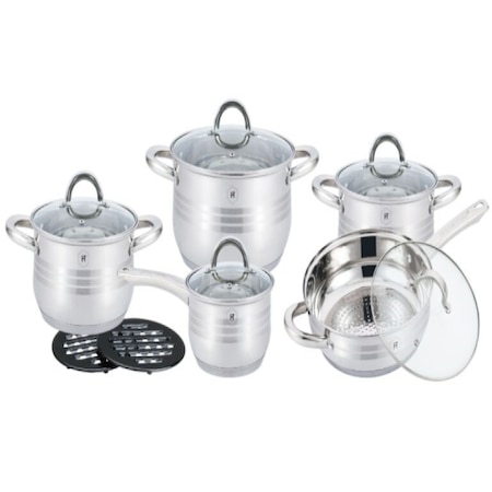 Set gatit 12 piese ht-1242, herenthal, otel inoxidabil, argintiu