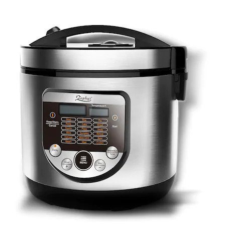 Multicooker argintiu ZEPHYR ZP 1985 C5 cu 18 programe, putere 700W si volum 5 l