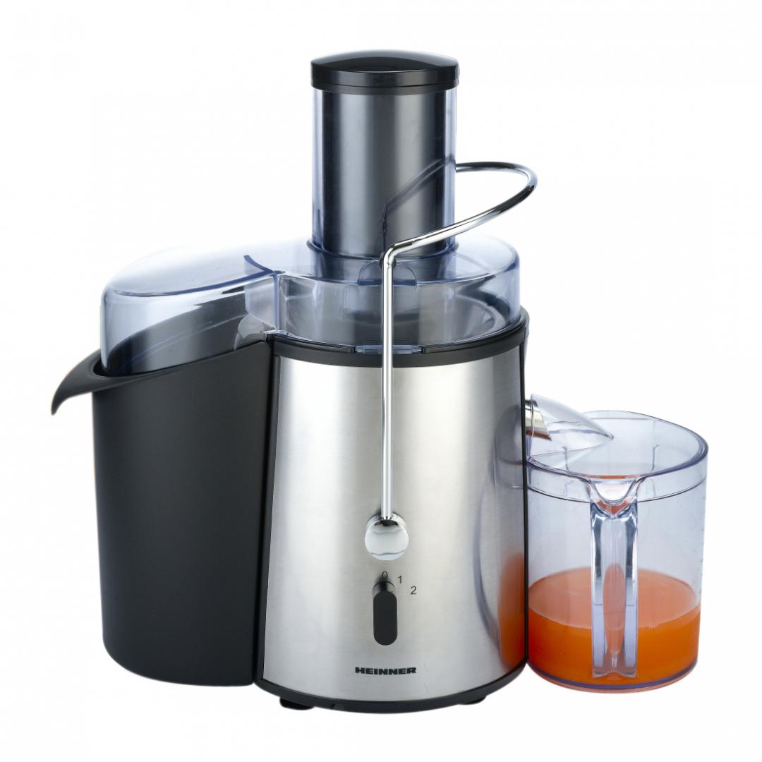Storcator de fructe si legume heinner xf-1000ss, 1000 w, recipient suc 1 l, recipient pulpa 2 l, 2 viteze, tub de alimentare 75 mm, inox