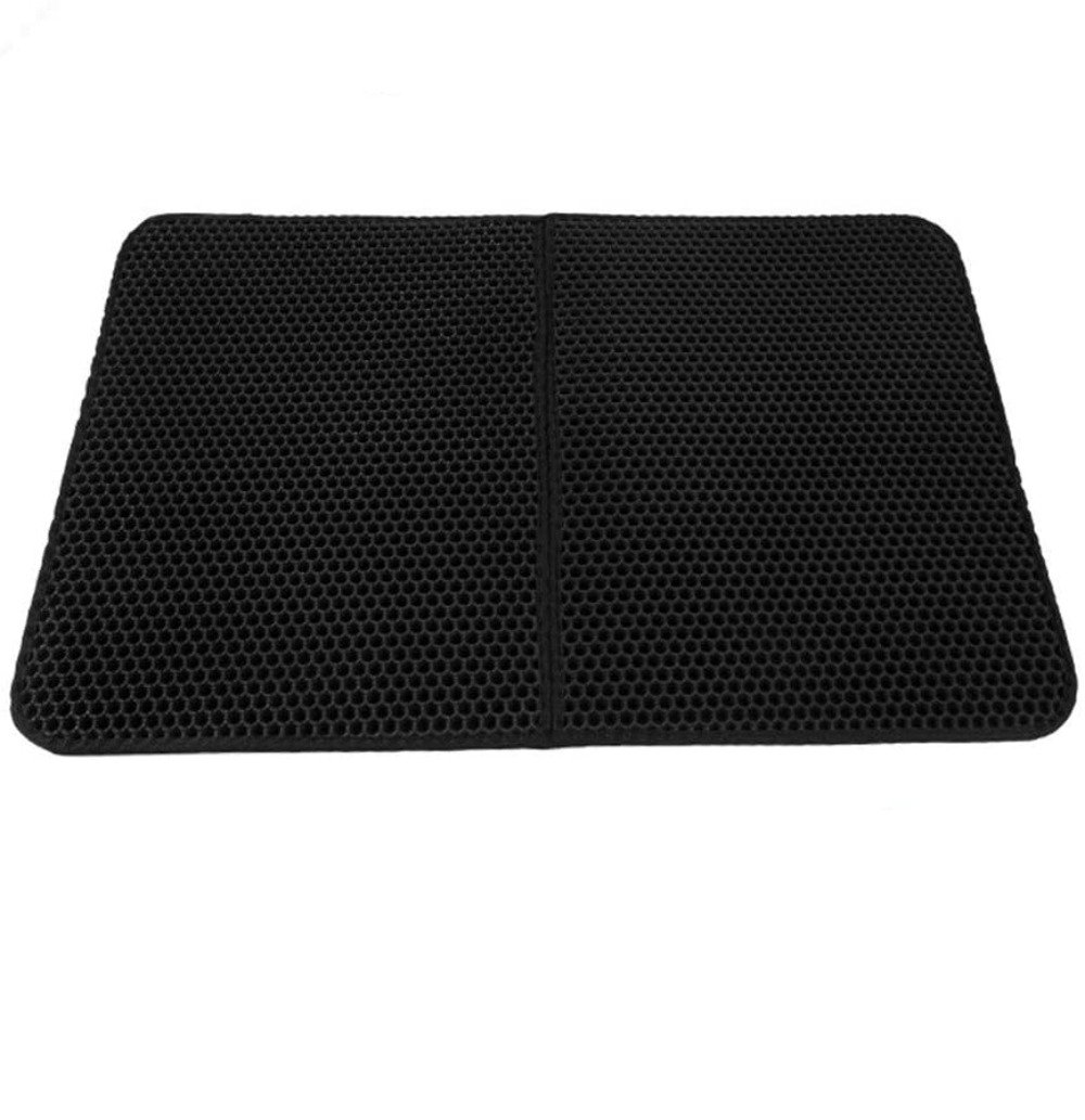 Covor pentru colectarea granulelor de nisip pentru pisici, aexya, negru, 70 x 55 cm