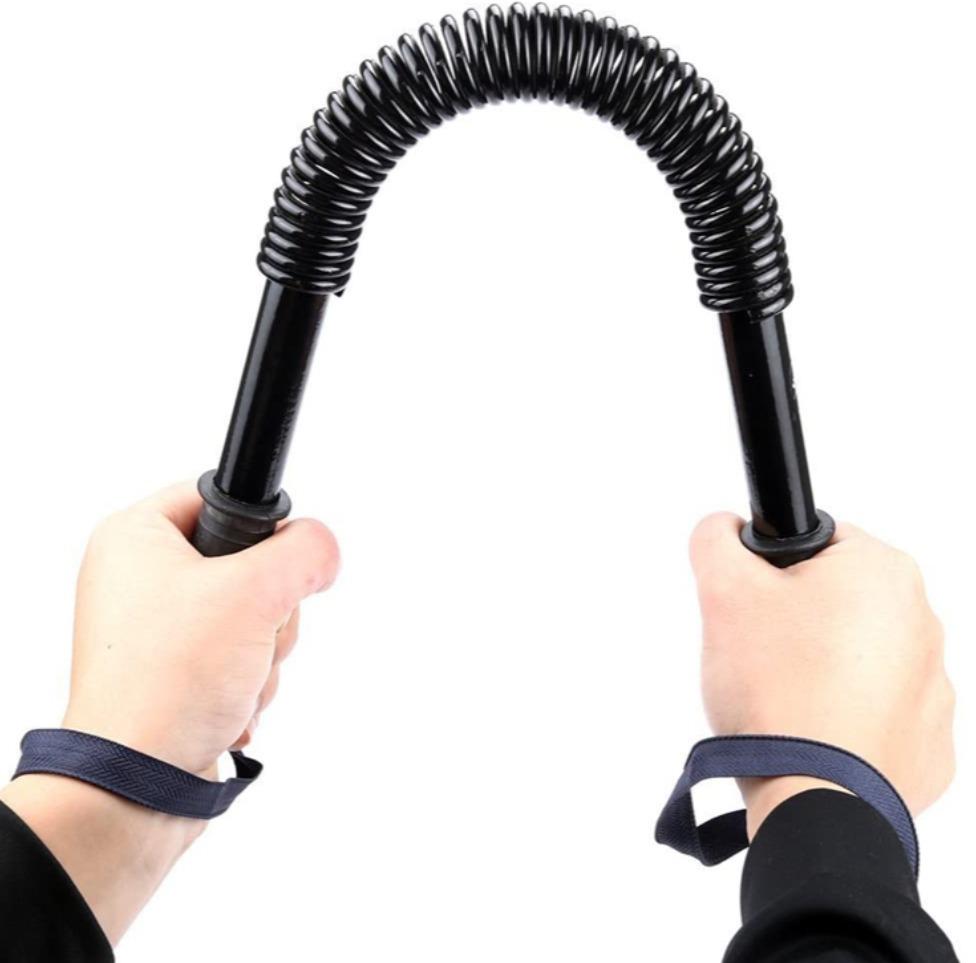 Bara pentru fitness (power twister), pentru incheieturi maini, brate, umeri si piept, aexya, negru, echivalent 40 kg