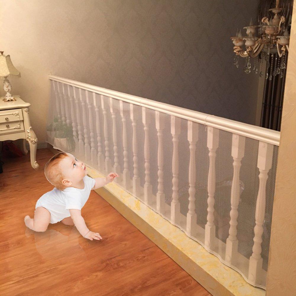 Plasa de siguranta pentru copii, balustrade de la scari si terase, aexya, alb, 3 x 0.8 m