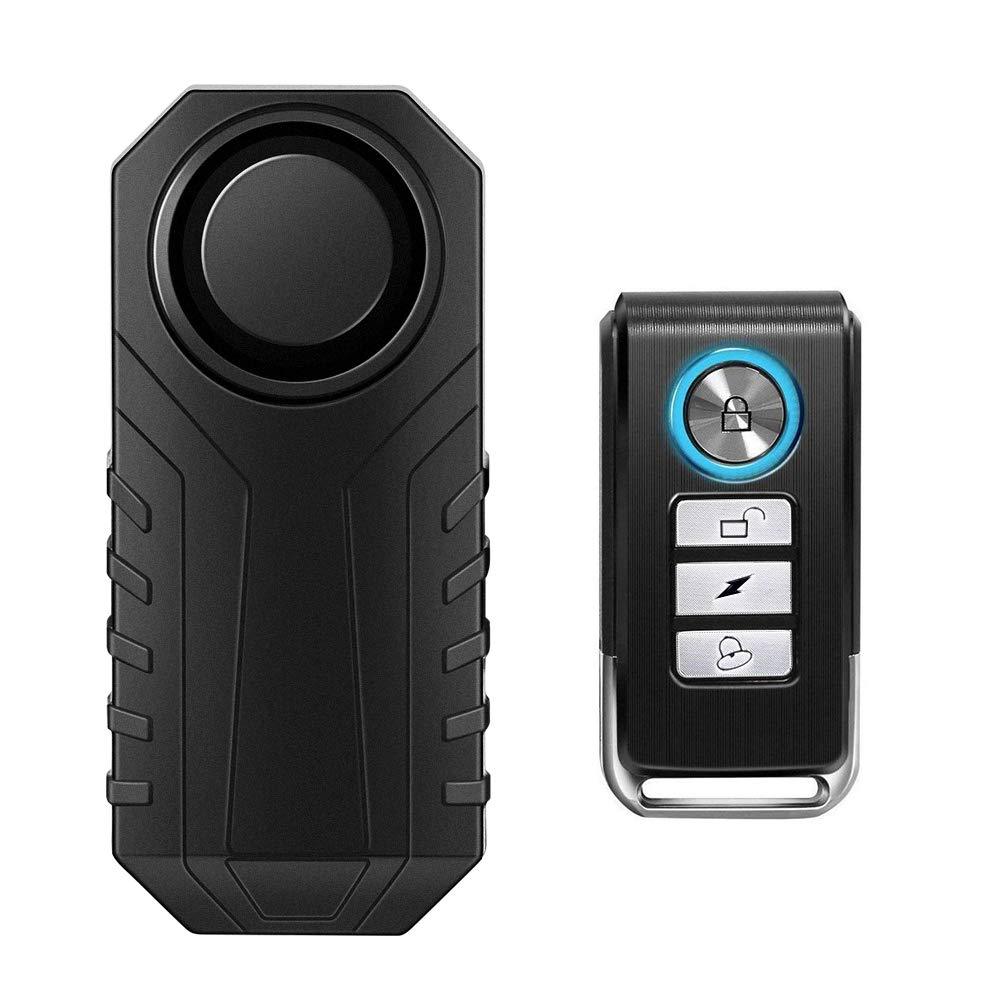 Alarma anti furt pentru biciclete si motociclete, sensor de vibratii, impermeabila, cu telecomanda, Aexya, Negru