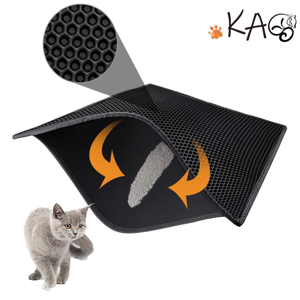 Covor pentru colectarea granulelor de nisip pentru pisici, aexya, negru, 54 x 35 cm