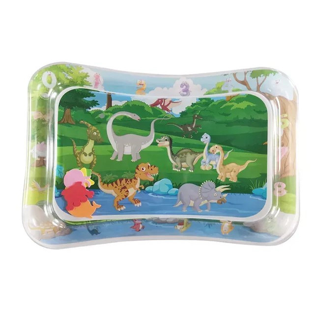 Saltea cu apa centru de activitati pentru bebelusi, aexya, verde, model dinozauri, 66 x 50 cm