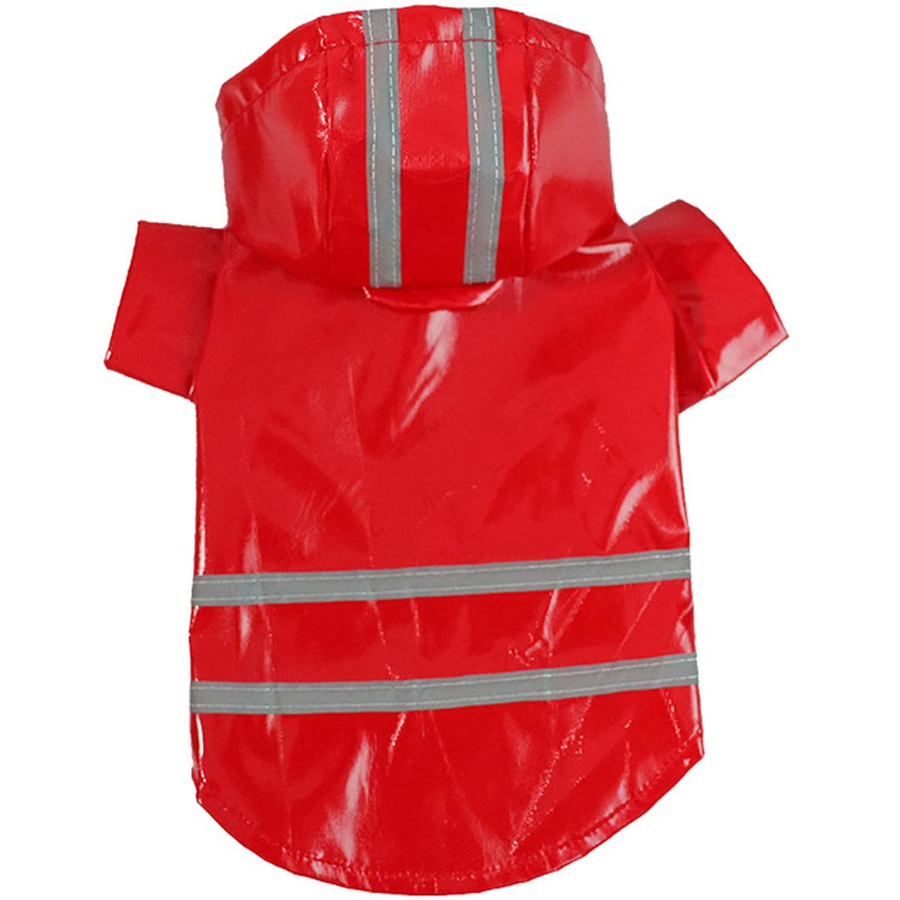 Vesta pelerina de ploaie pentru catei, aexya, rosu cu gri, marimea xl