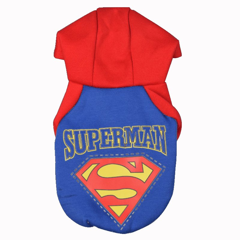 Costum Superman pentru catei si pisici, Aexya, Albastru cu rosu, Marimea L