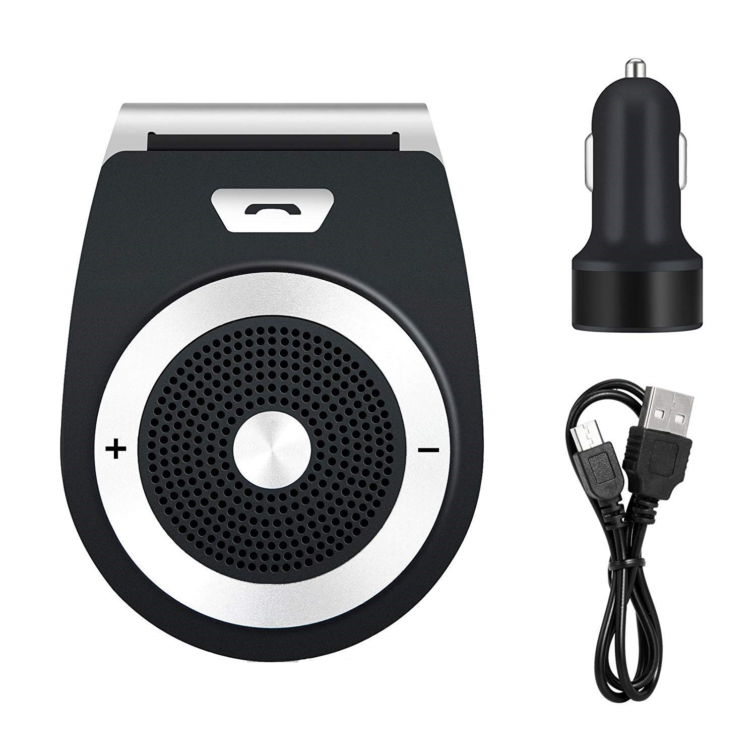 Difuzor bluetooth pentru masina cu prindere de parasolar, wireless, Aexya, negru cu alb