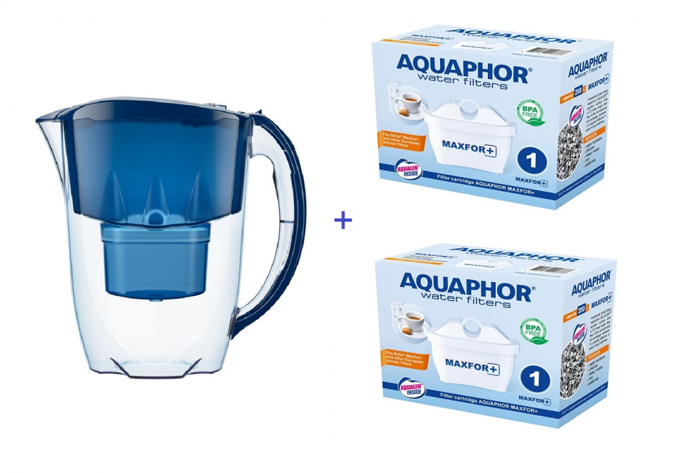 Aquaphor jasper b25+ - cană filtrantă, cu 2 x cartuse b25 maxfor+ incluse