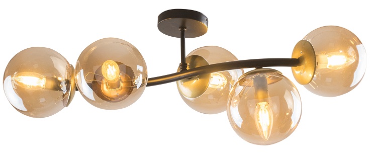 Lustra nilufer negru antic 5xe27 oktay