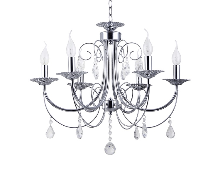 Candelabru erste chandler crom cu alb 6xe14