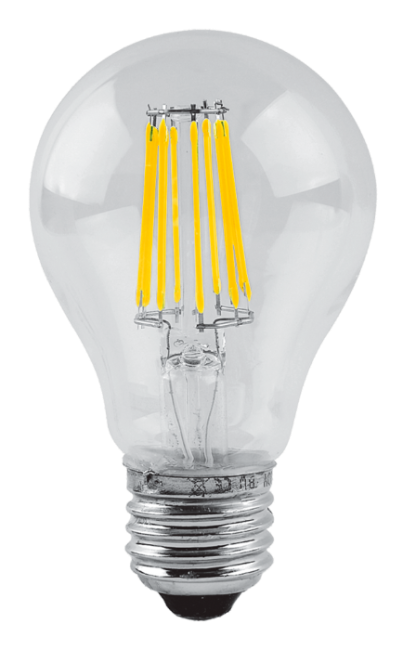 Set 5 x bec led filament a60 4w e27 6500k total green