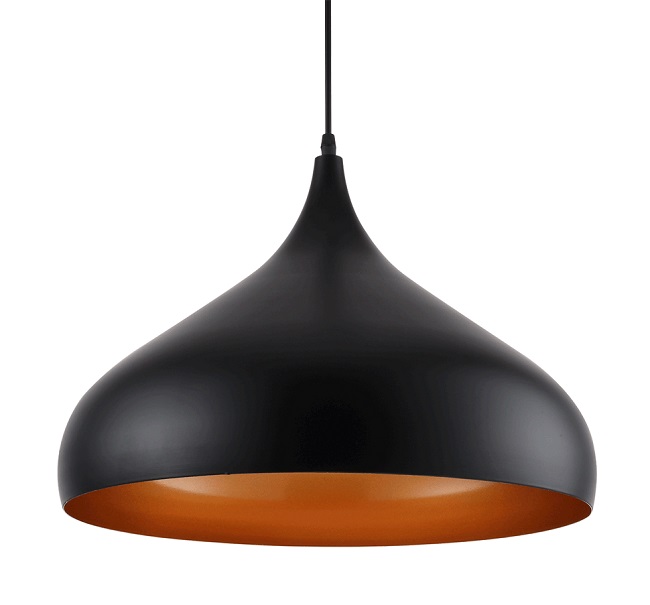 Pendul minimalist negru+orange 1xe27 60w