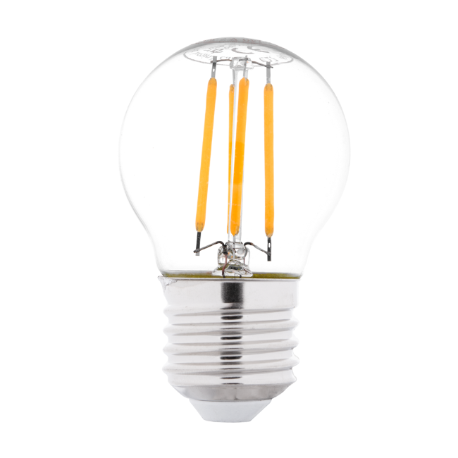Set 10 x bec led filament sferic g45 4w e27 2700k total green