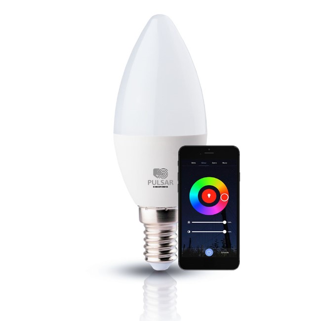 Bec led lumanare 6w e14 rgb tuya wifi+bluetooth, pulsar