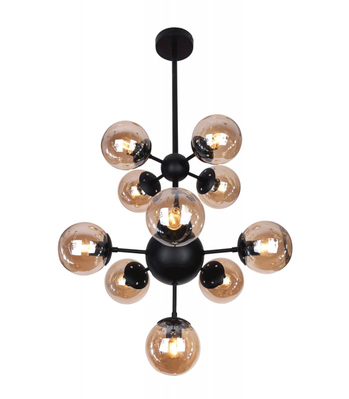 Lustra cooper negru+cafea 10xe27 40w