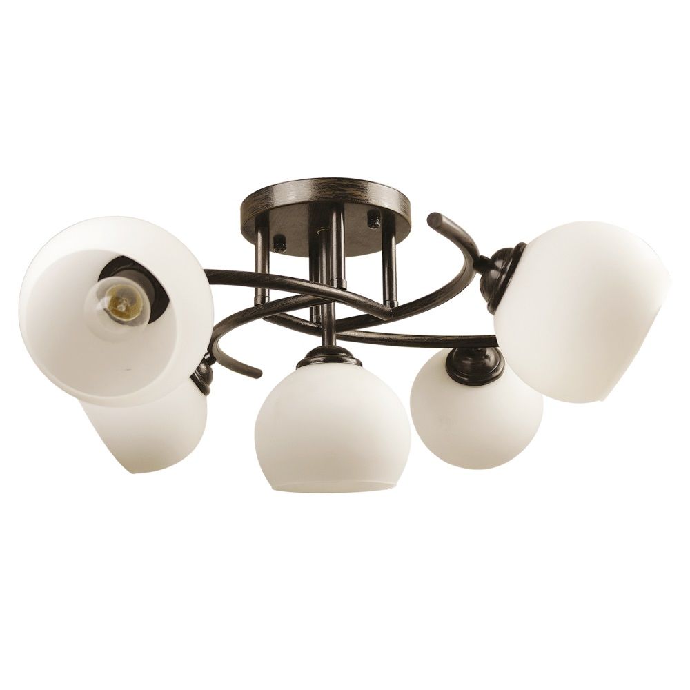 Lustra erste ramona wenge cu alb 5xe27
