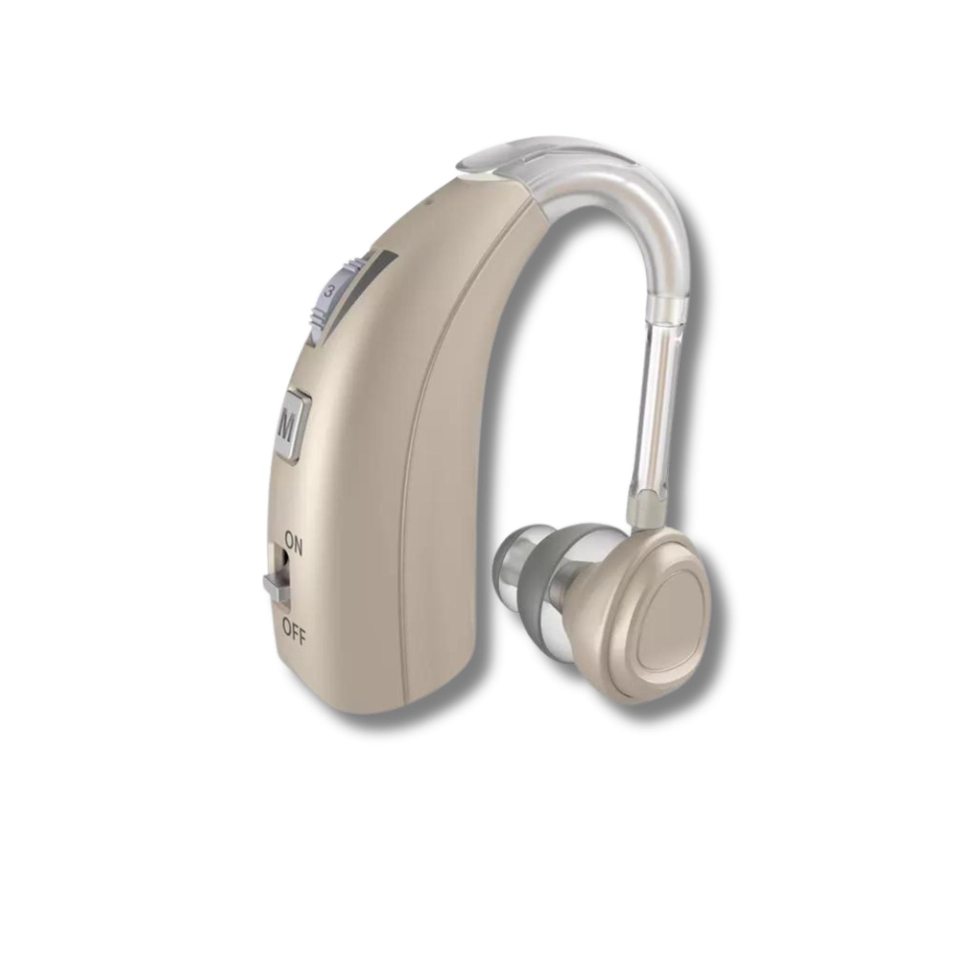 Aparat Auditiv reincarcabil, cu acumulator Vixev, 130 dB Amplificator de sunet, Hipoacuzie Medie-Severa, 4 adaptoare ureche, incarcator si carcasa protectie incluse, Nude