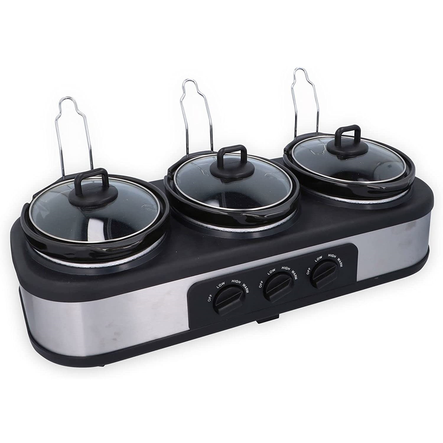 Aparat de gatit cu 3 boluri de 1,3l cu gatire lenta Dunlop Slow Cooker XL