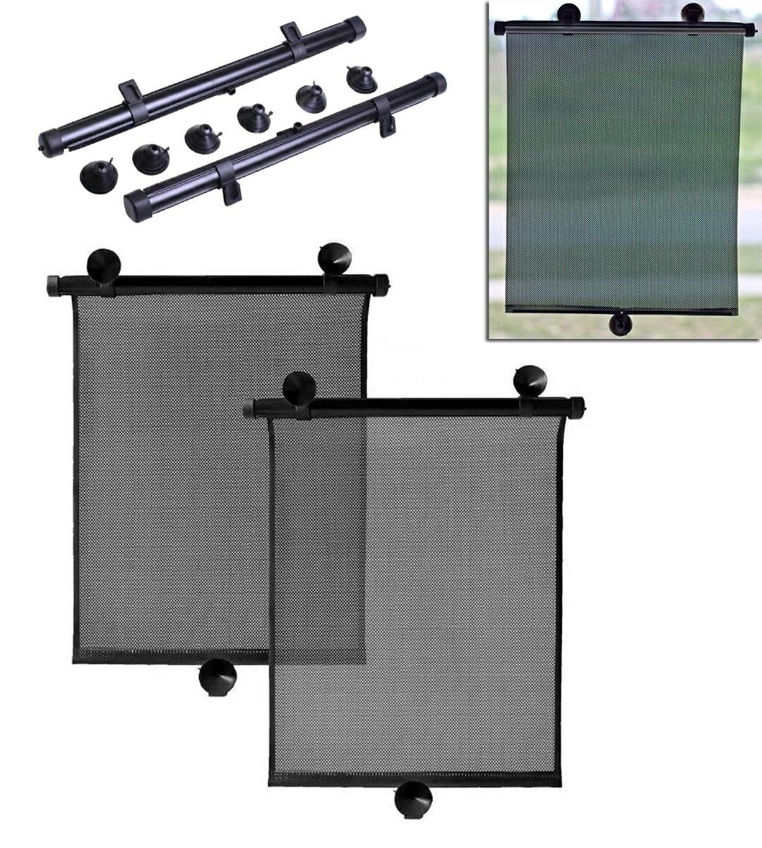 Set 2 buc. jaluzele auto retractabile, latime 40cm, culoare neagra