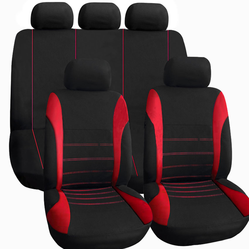 Set huse scaun auto universale 9 piese, model h-line - rosu